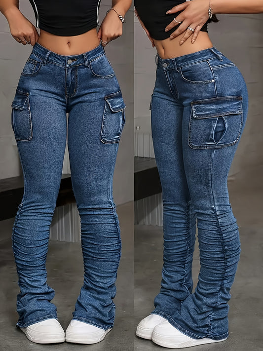 Women's High-Waist Skinny Jeans - Medium Blue Stretch – Blue option – main product image