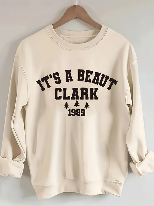 Women's Holiday Crewneck Sweatshirt - Regular Fit Crew Neck – Green – main product image
