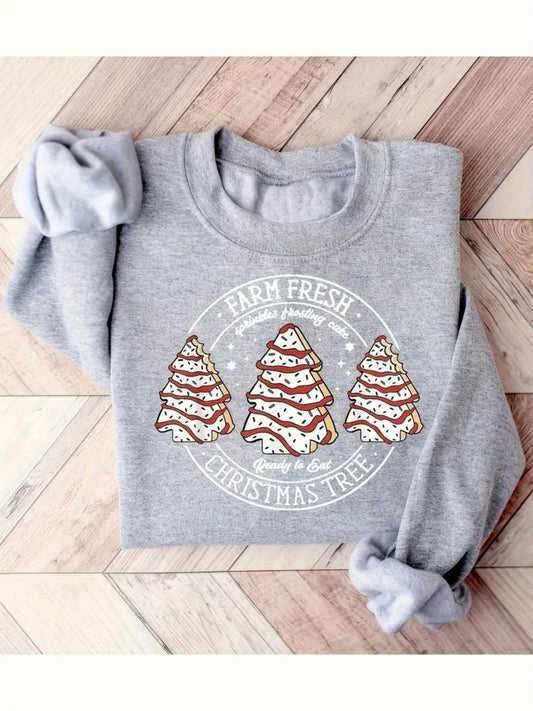 Women's Holiday Sweatshirt - Regular Fit Classic Neck – Grey option – main product image