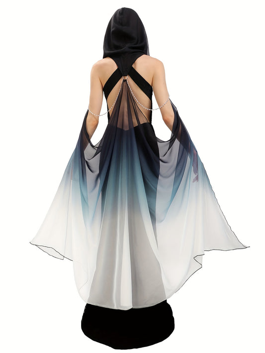Women's Hooded Gothic Costume Cape - Full Length Tulle – main product image