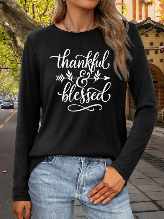 Women's Inspirational Graphic T-Shirt - Crew Neck Long Sleeve – White option – main product image