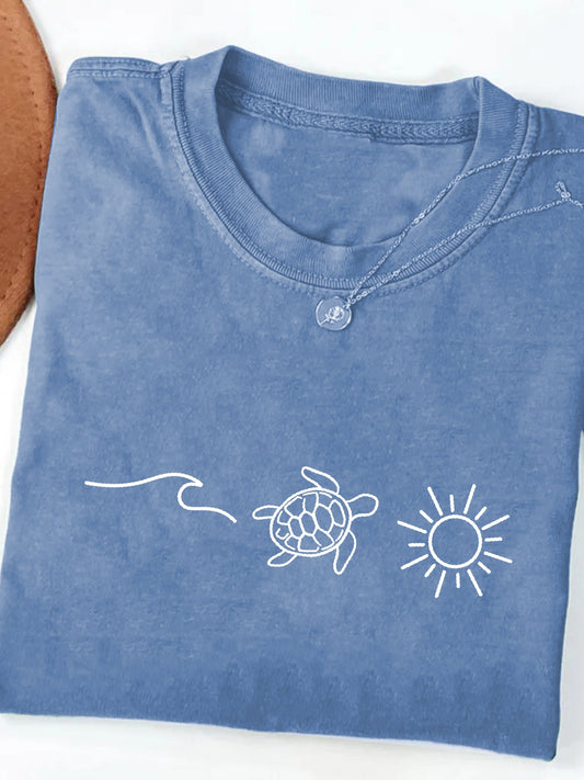 Women's Inspirational Graphic T-Shirt - Round Neck Short Sleeve – Orange / Dark Gray – Orange option – main product image