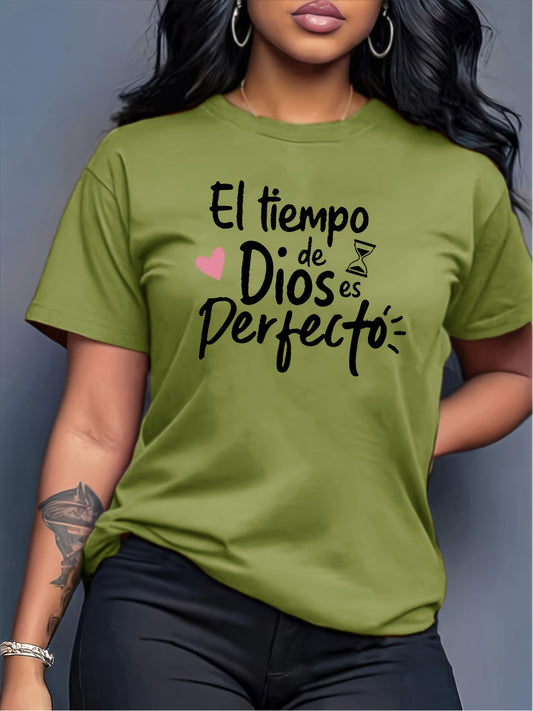 Women's Inspirational Graphic T-Shirt - Round Neck Short Sleeve – Red / Apricot – main product image