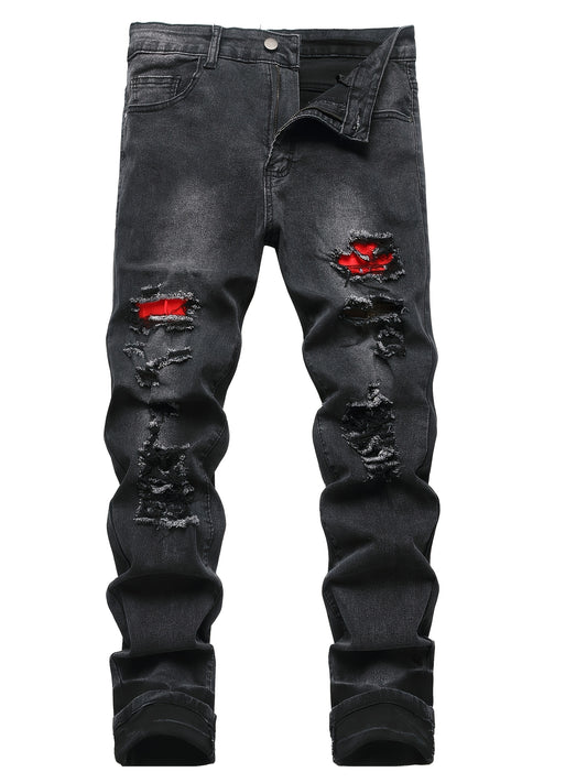 Women's Jeans - Black Distressed Stretch – Black option – main product image