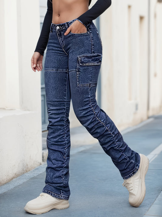 Women's Jeans - Deep Blue Pocket Detail – Blue option – main product image