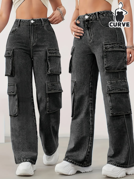 Women's Jeans - Pocket Detail Relaxed Fit – Navy option – main product image
