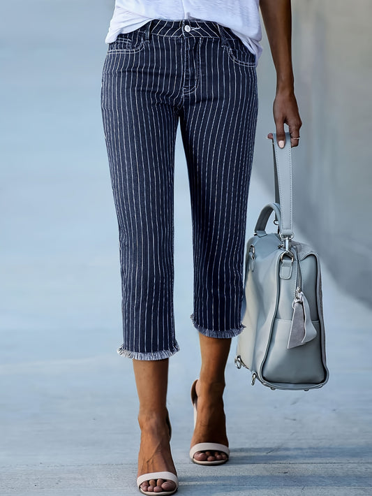 Women's Jeans - Striped Regular Fit – Blue option – main product image