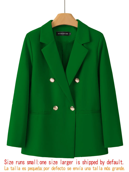 Women's Lightweight Double-Breasted Blazer – Green option – main product image