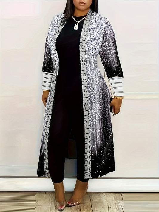 Women's Lightweight Graphic Pullover Coat – Grey option – main product image