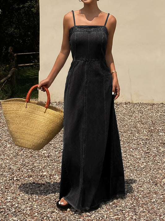 Women's Maxi Casual Dress - Sleeveless – Black option – main product image