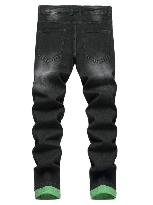 Women's Mid-Rise Jeans - Black Distressed Stretch – main product image