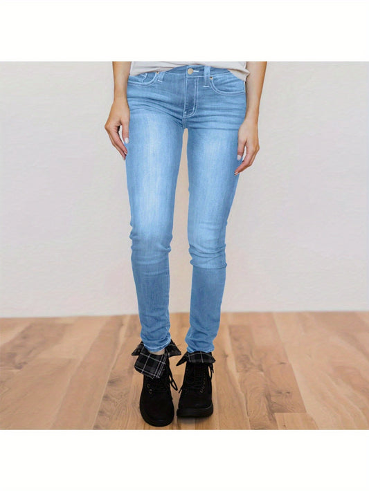 Women's Mid-Rise Skinny Jeans - Black Pocket Detail Stretch detail view