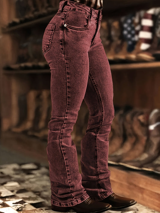 Women's Mid-Rise Skinny Jeans - Brick Red – Red option – main product image