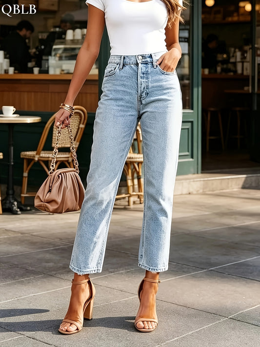 Women's Mid-Rise Skinny Jeans - Light Blue Casual – Blue option – main product image