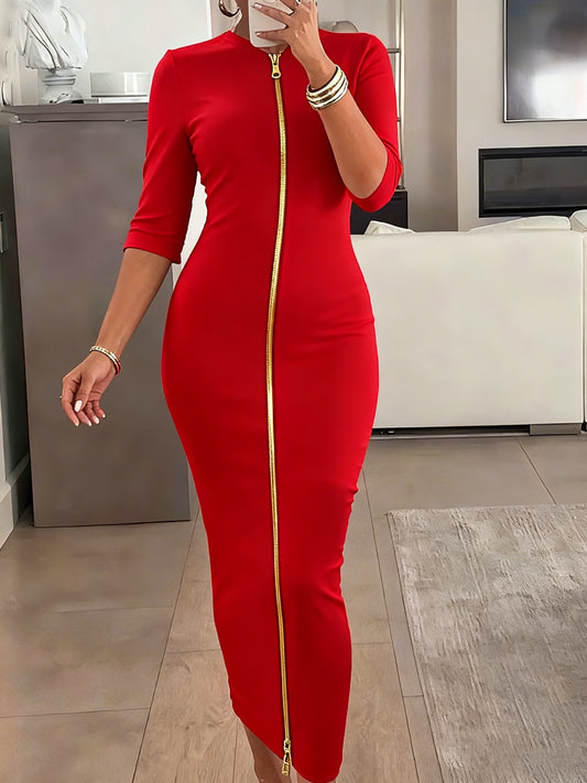 Women's Midi Dress - Short Sleeve – Red option – main product image