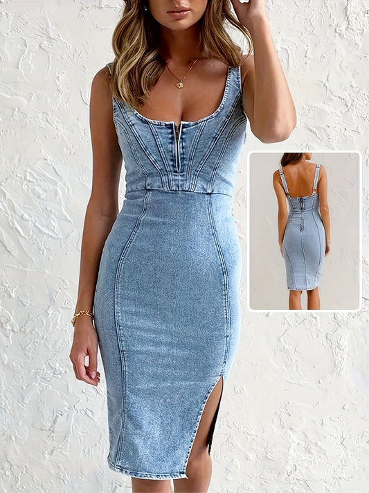 Women's Mini Vacation Dress - Sleeveless – Blue option – main product image