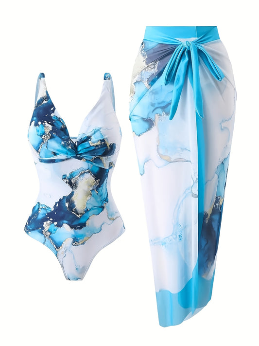 Women's Multicolor Vacation Swimsuit - Textured Beach and Hot Spring Style – main product image
