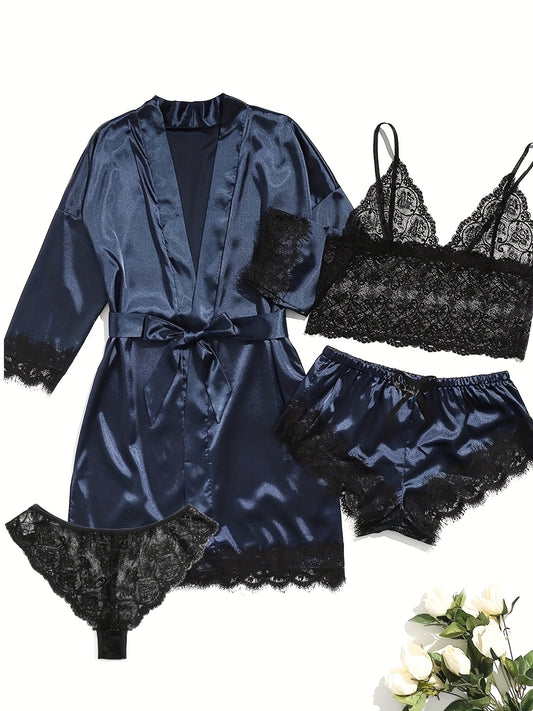 Women's Pajama Set - Lace – Green option – main product image