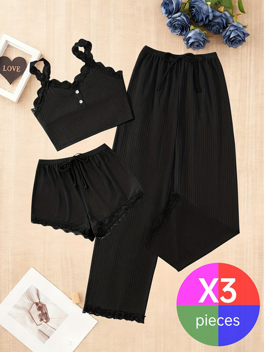 Women's Pajama Set - Lace Detail – Sizes S–XL – main product image