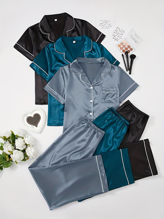 Women's Pajama Set - Lace Detail – Sizes S–XXL – Black option – main product image