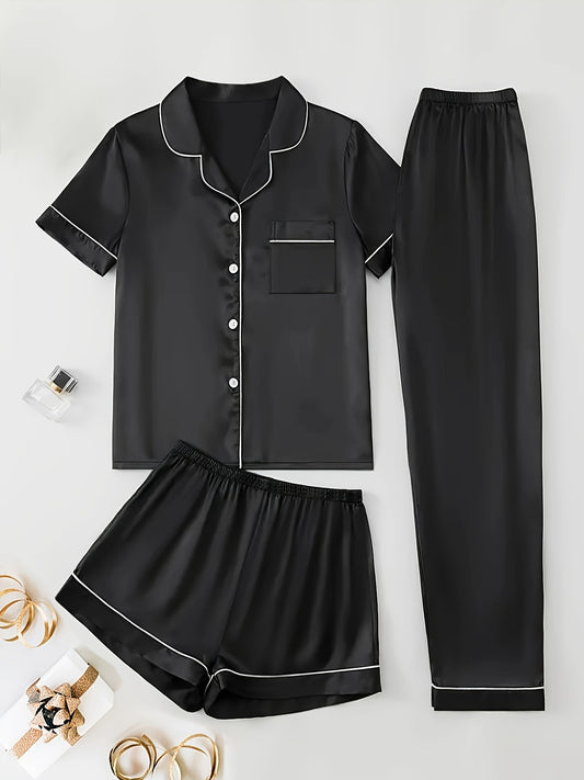 Women's Pajama Set - Satin Short Sleeve – main product image