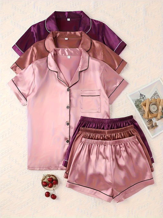 Women's Pajama Shorts Set - Versatile 6 – Purple option – main product image