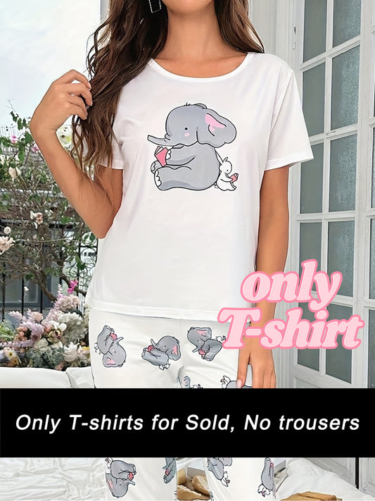 Women's Pajama Top - Graphic Short Sleeve – White option – main product image