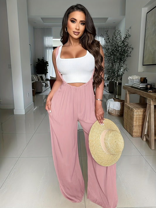 Women's Palazzo Pants - Drawstring Waist Wide leg 53 – Pink option – main product image