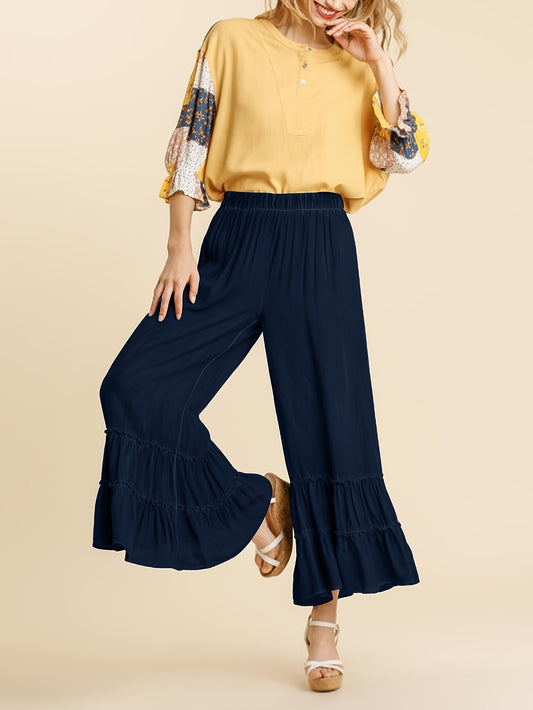 Women's Palazzo Pants - High Waist Wide leg – Black option – main product image