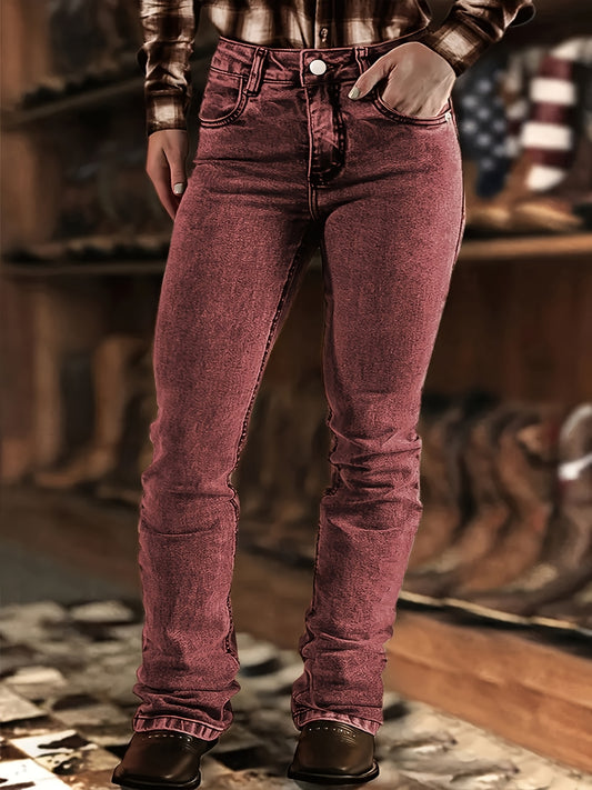 Women's Pants - High-Waist Fit – Maroon – main product image