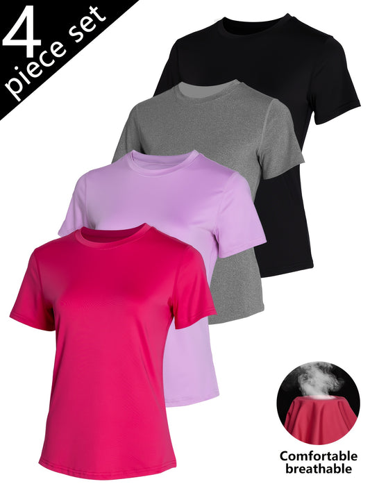 Women's Performance T-Shirt - 4-Pack Round Neck Short Sleeve – main product image