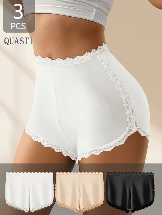 Women’s Plus Size 3-Pack High-Waist Briefs - Lace Detail Comfort – main product image