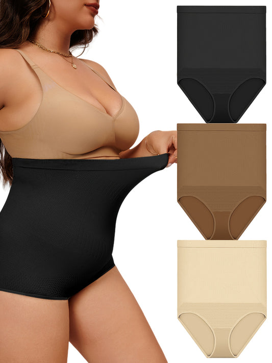 Women’s Plus Size 3-Pack High-Waist Shapewear Briefs - Tummy Control Support – main product image