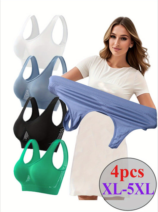 Women’s Plus Size 4-Pack Seamless Bra - Smooth No-Show Fit – 4pcs – main product image