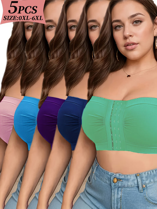 Women’s Plus Size 5-Pack Front Closure Bra - Easy Front Fastening – main product image
