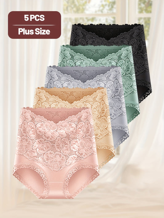 Women’s Plus Size 5-Pack High-Waist Shapewear Briefs - Tummy Control Support – Colorway 40325 – main product image