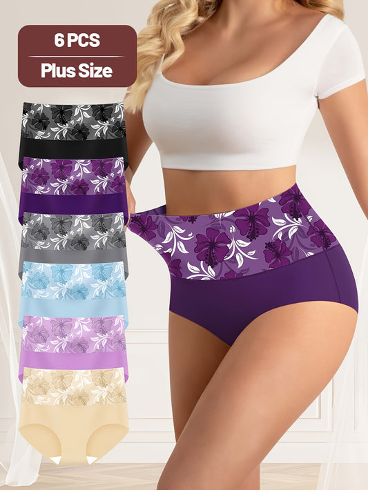 Women’s Plus Size 6-Pack High-Waist Shapewear Briefs - Tummy Control Support – main product image