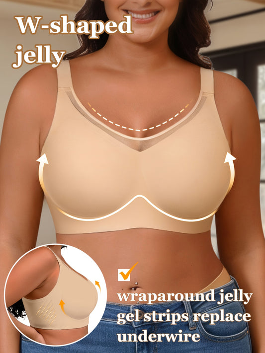 Women’s Plus Size Adhesive Bra - Breathable Daily Comfort – Black option – main product image