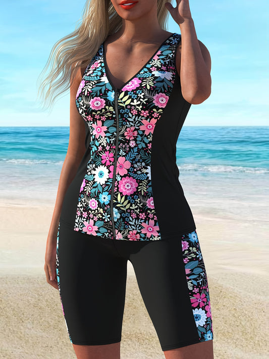 Women's Plus Size Tankini - Floral Print – main product image