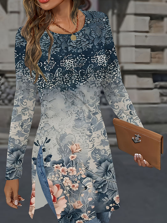 Women's Printed Dress – brown option – main product image