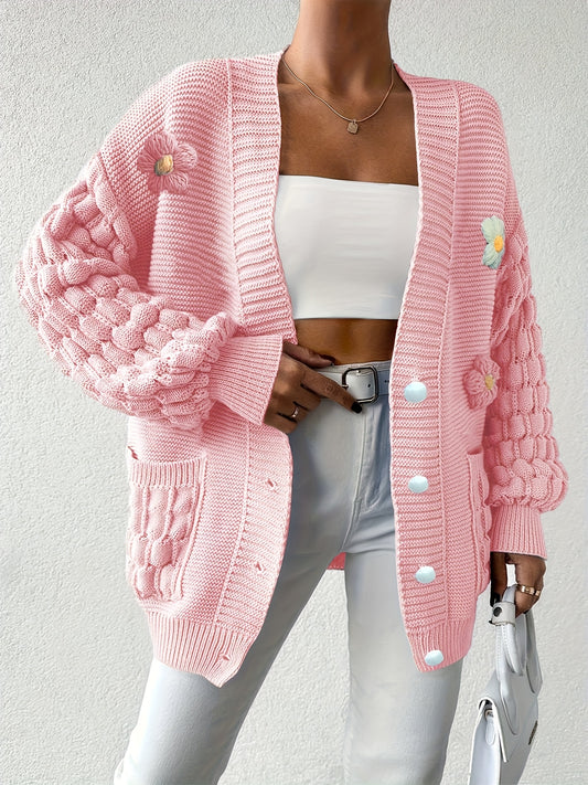 Women's Relaxed Denim Floral Cardigan – Blue option – main product image