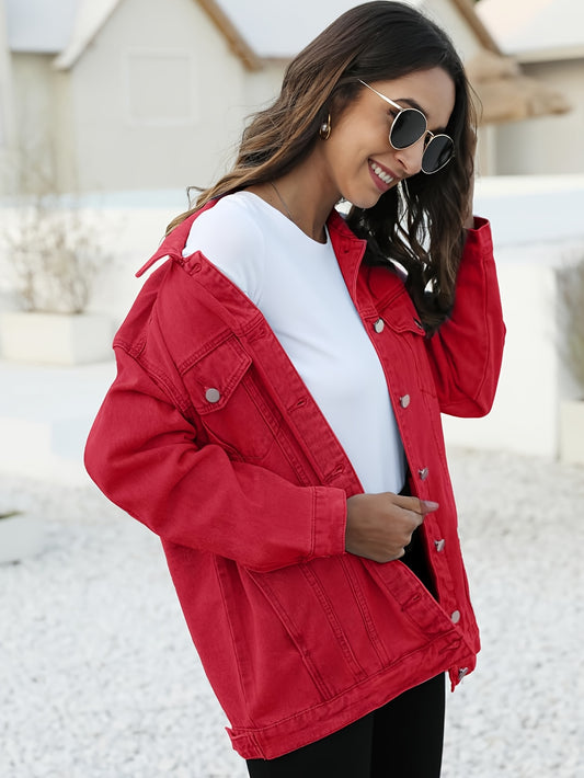 Women's Relaxed Denim Pullover Jacket – Sizes XS–XXL – main product image