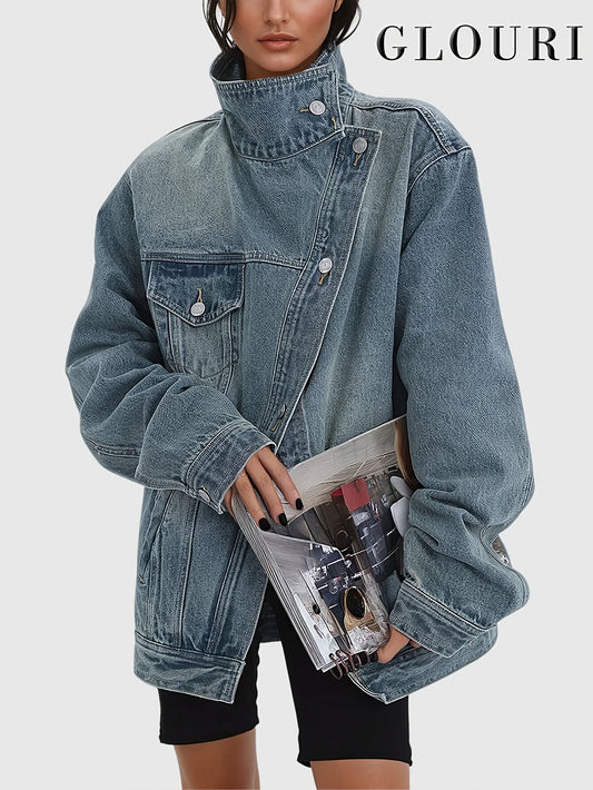 Women's Relaxed Pullover Jacket – Blue option – main product image