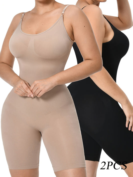 Women's Round Neck Shapewear Bodysuit - 2-Piece Seamless Butt-Lift Shaper – main product image