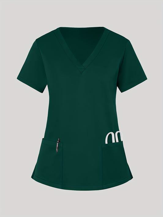 Women's Scrub Top - Solid Color – Black / Navy Color – Black option – main product image