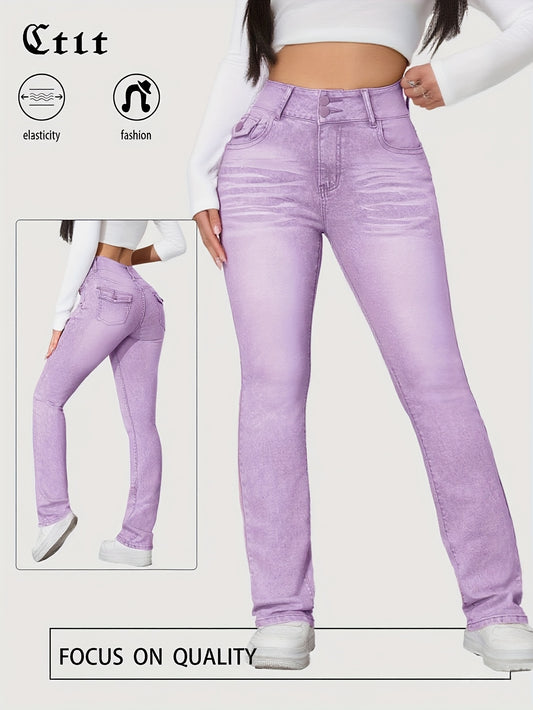 Women's Skinny Jeans - Pink Pocket Detail – Pink option – main product image