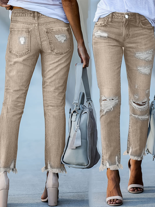 Women's Skinny Jeans - Stretch Comfort – Khaki option – main product image