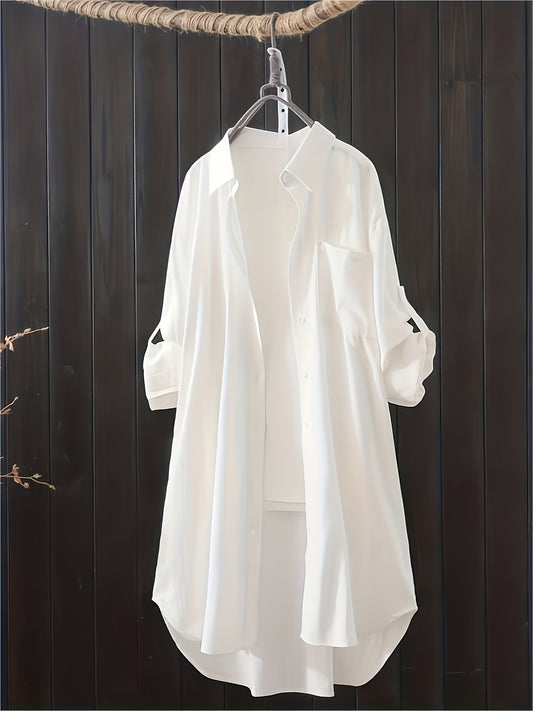 Women's Solid Color Blouse - Collared – Relaxed fit – main product image