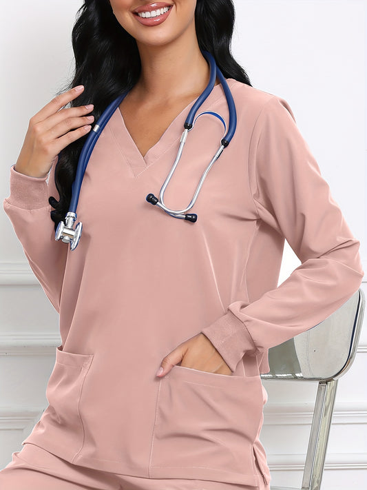 Women's Solid Color Shirt - Long Sleeve – Peacock Blue / Black – Blue option – main product image