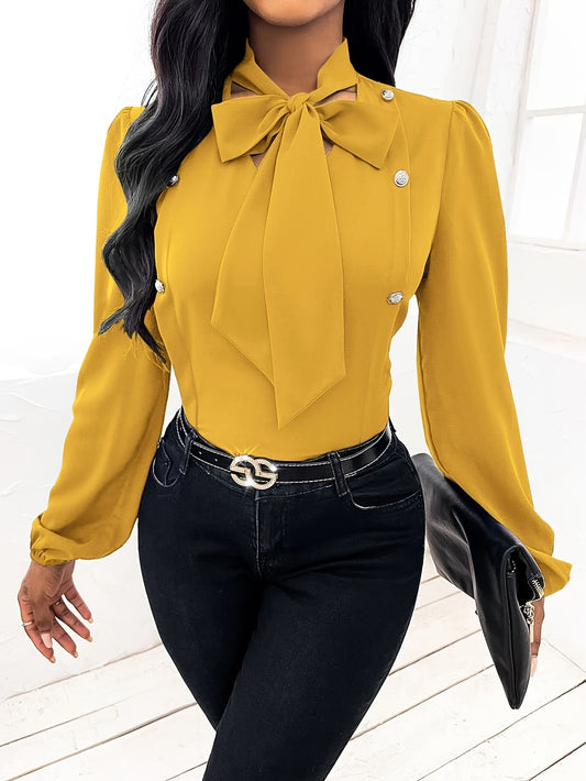 Women's Solid Color Shirt - Long Sleeve – Yellow – Yellow option – main product image